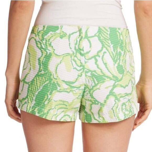Lilly Pulitzer | Women | Liza Lime Green Floral Summer Resort Shorts | Size 2 - Picture 10 of 10